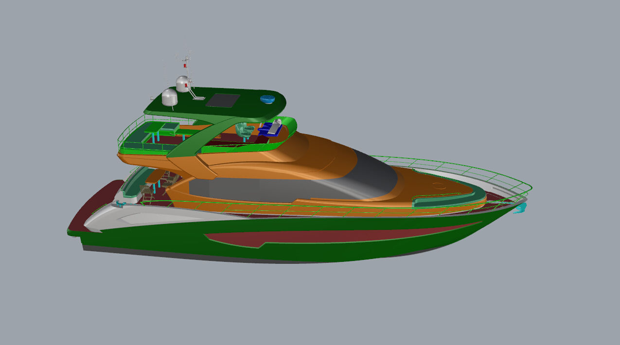 Yacht 3Dmodel motor boat 3D model_7