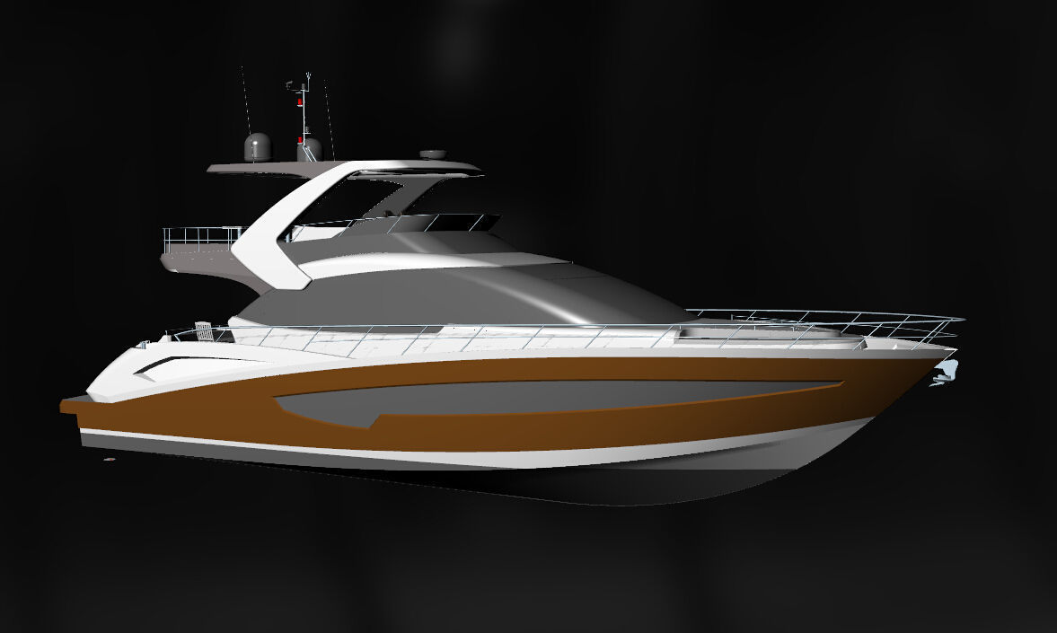 Yacht 3Dmodel motor boat 3D model_2