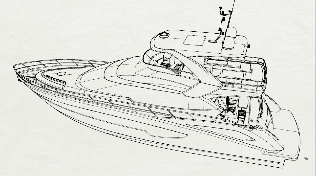 Yacht 3Dmodel motor boat 3D model_9