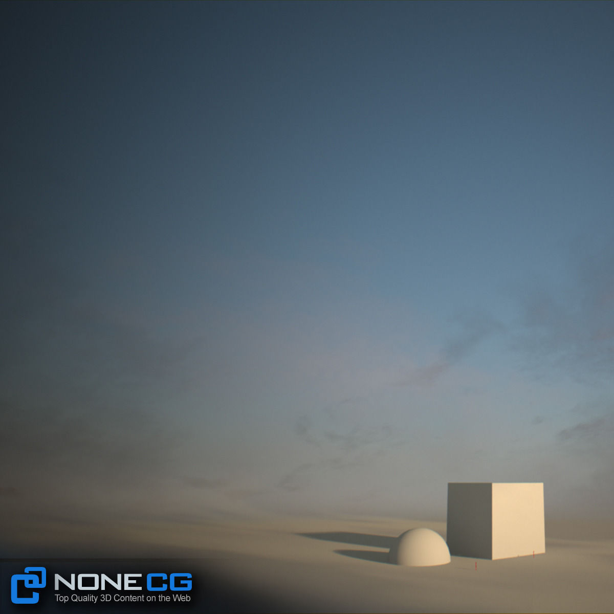 3D Environment building with sun setting behind it 3D model_19