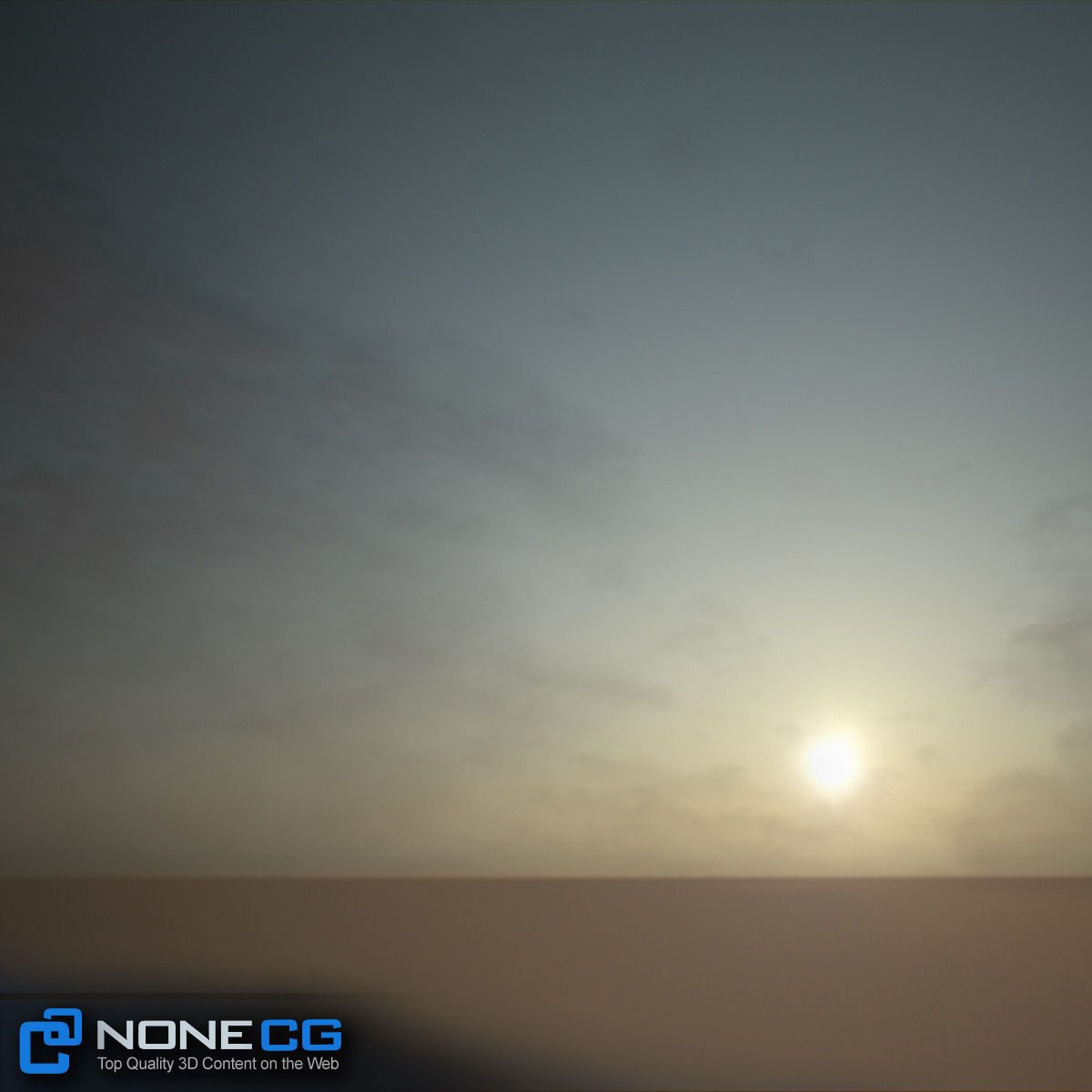 3D Environment building with sun setting behind it 3D model_14