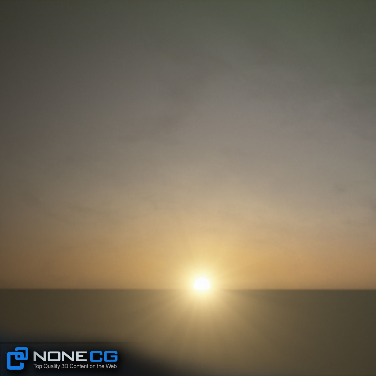 3D Environment building with sun setting behind it 3D model_9