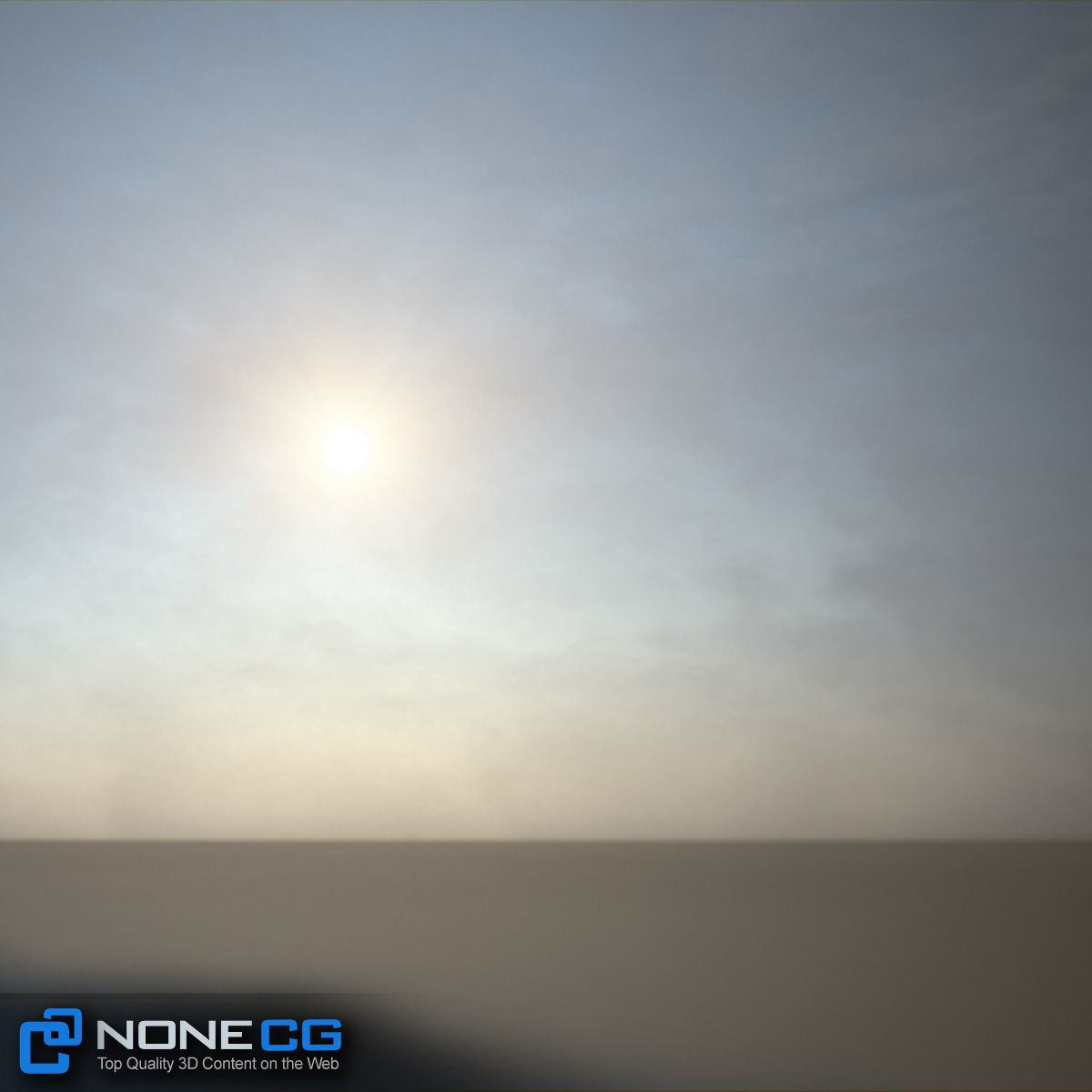 3D Environment building with sun setting behind it 3D model_12