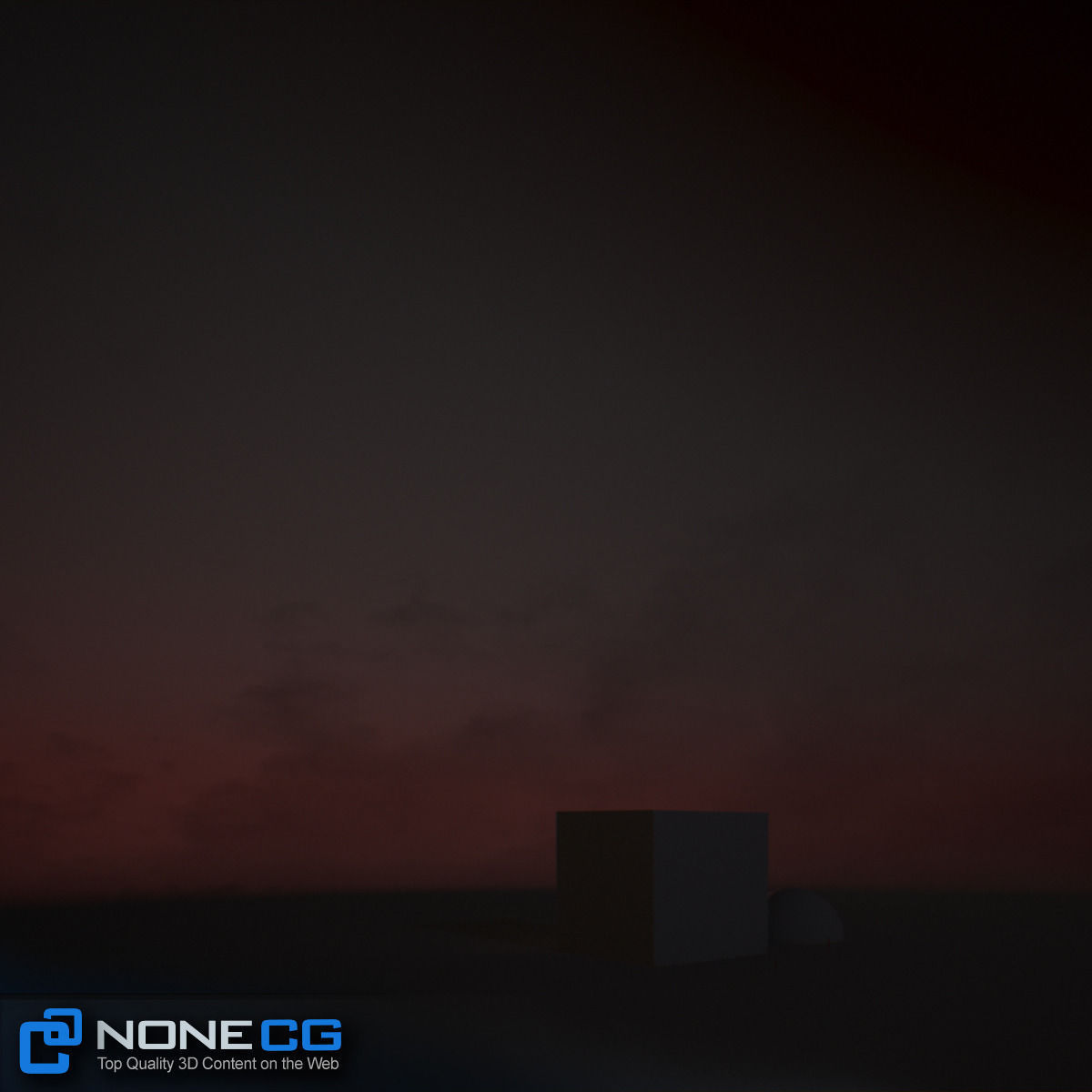 3D Environment building with sun setting behind it 3D model_23