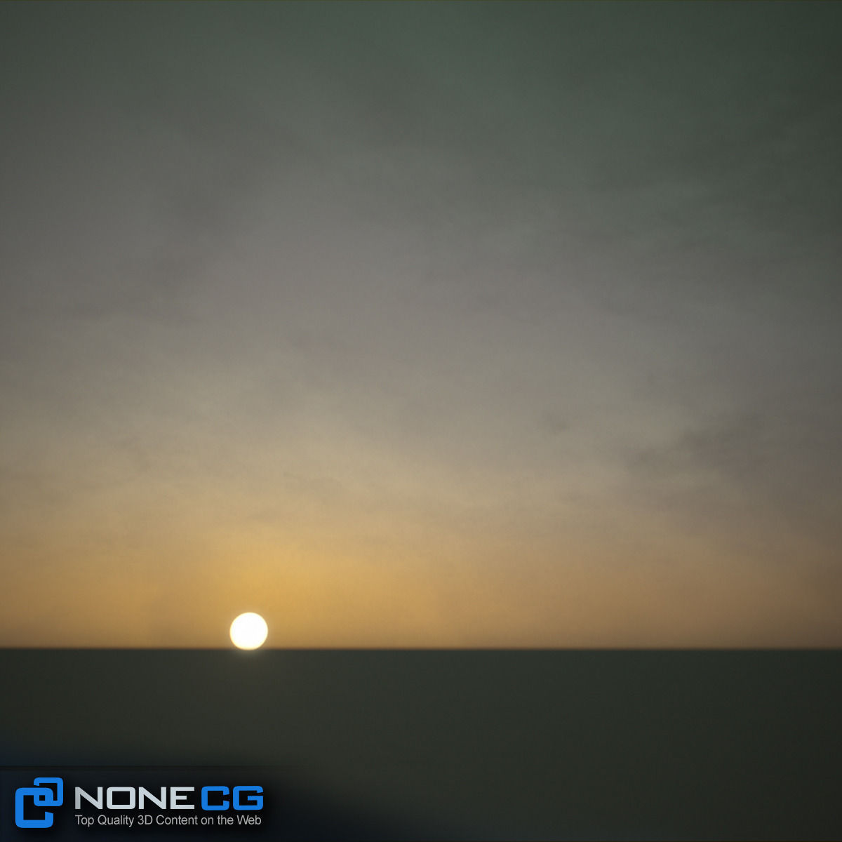 3D Environment building with sun setting behind it 3D model_6