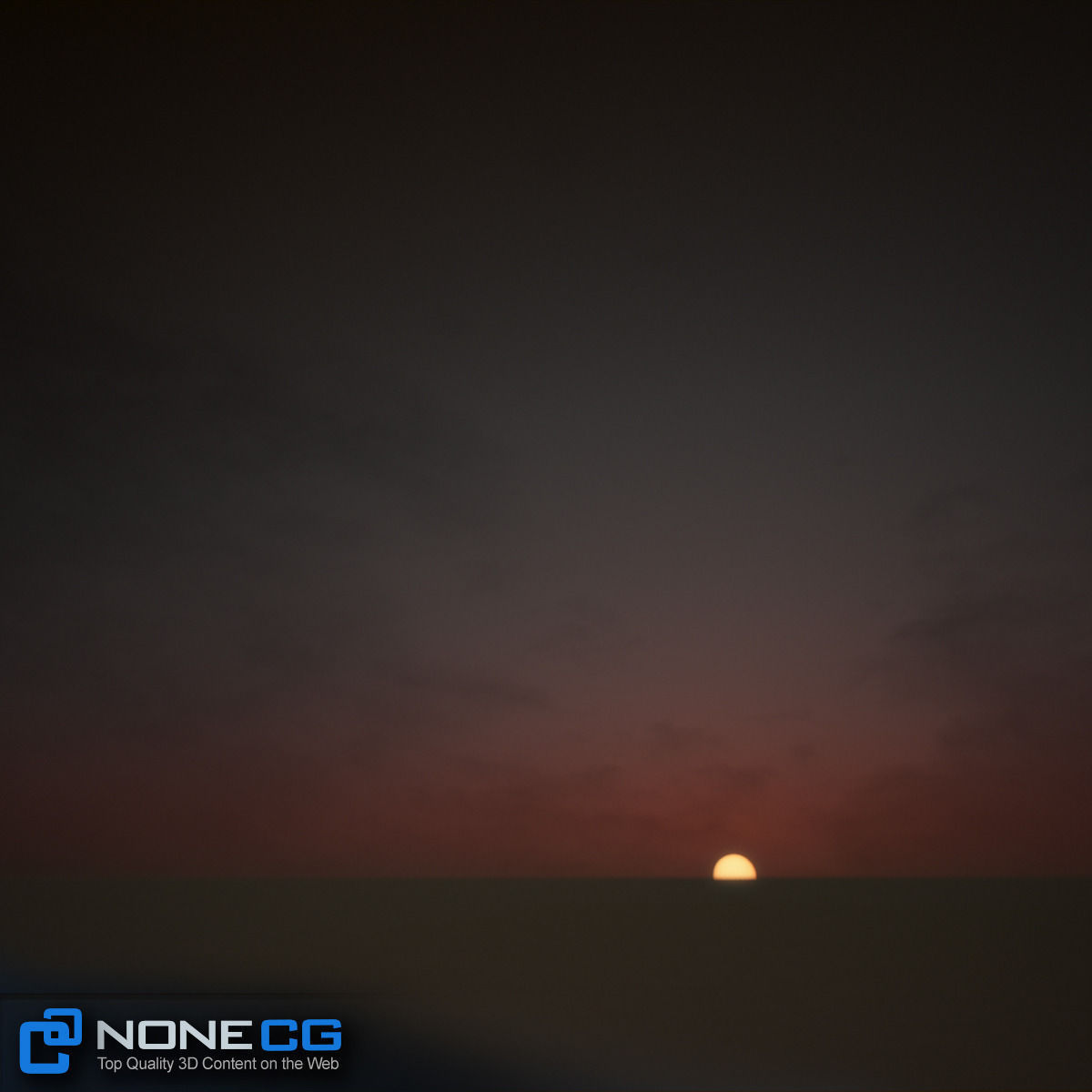 3D Environment building with sun setting behind it 3D model_16
