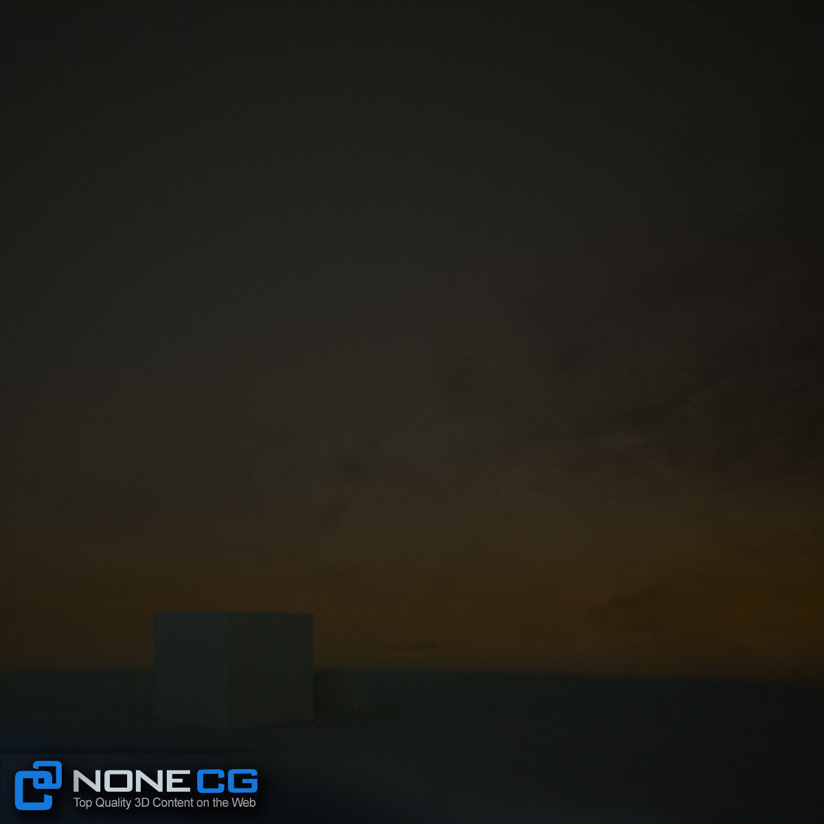 3D Environment building with sun setting behind it 3D model_17