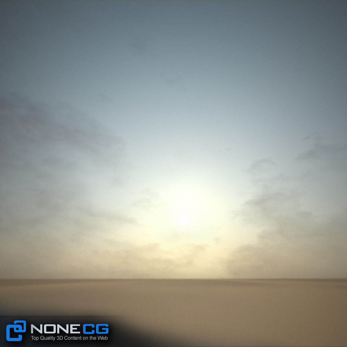 3D Environment building with sun setting behind it 3D model_15