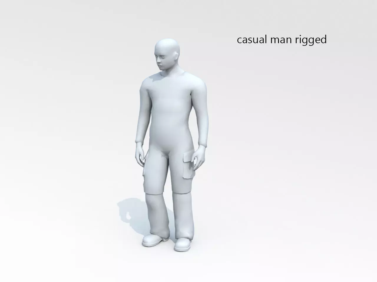 Casual man lowpoly rigged 01 Low-poly 3D model