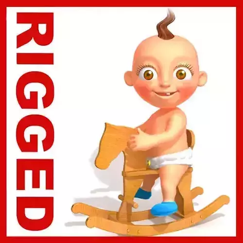 Baby Jake Cartoon Rigged 3D model