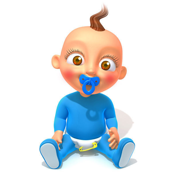 Baby Jake Cartoon Rigged 3D model_3