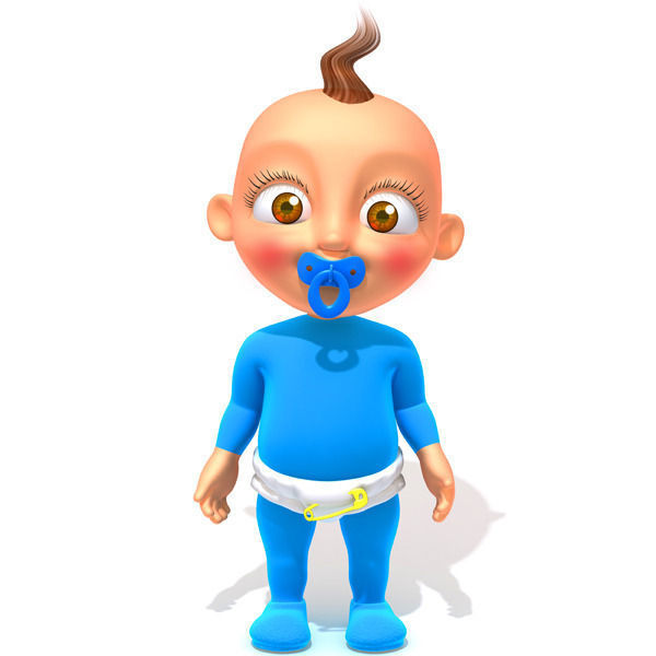 Baby Jake Cartoon Rigged 3D model_5