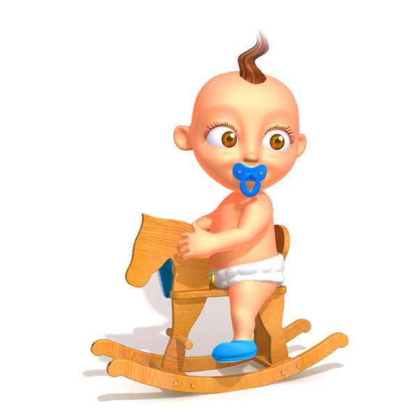 Baby Jake Cartoon Rigged 3D model_6