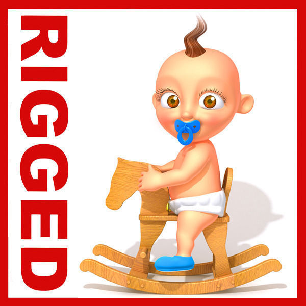 Baby Jake Cartoon Rigged 3D model_1