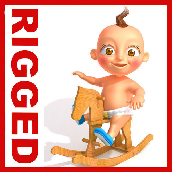 Baby Jake Cartoon Rigged 3D model_2
