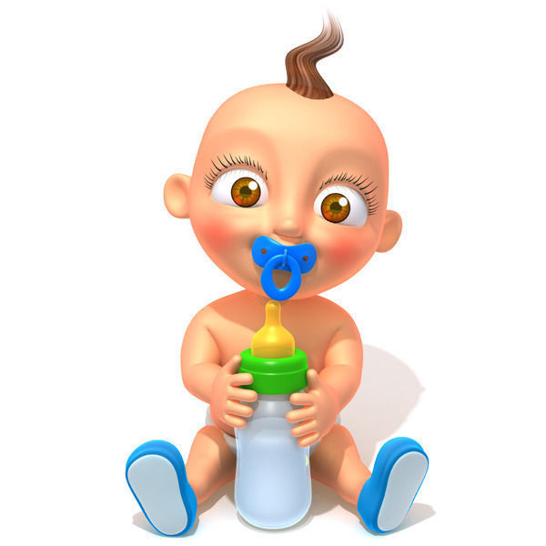 Baby Jake Cartoon Rigged 3D model_4