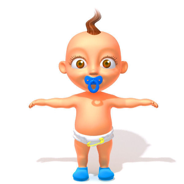 Baby Jake Cartoon Rigged 3D model_16