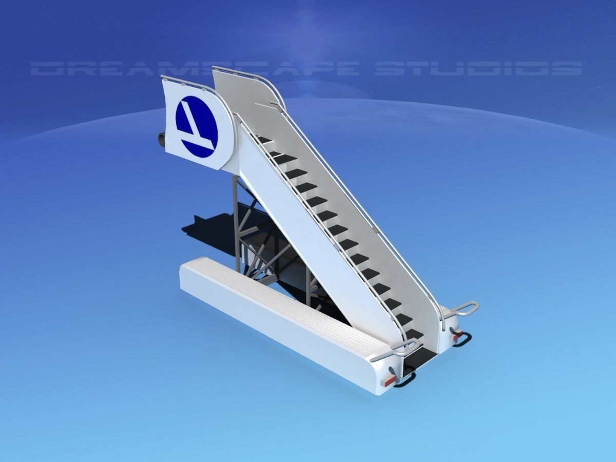 Airport Stairs Eastern 2 3D model_9