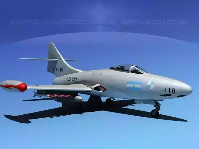Grumman F9F-5 Panther Argentina Armada 3D model