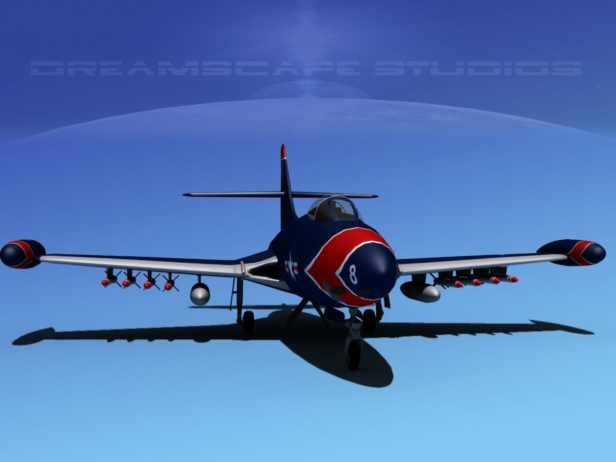 Grumman F9F-5 Panther USMC V01 3D model_1