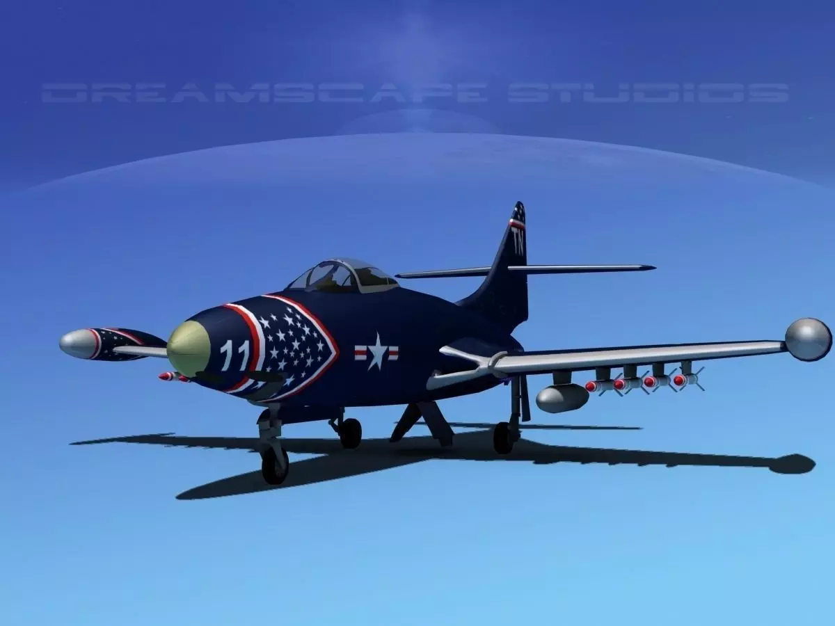 Grumman F9F-5 Panther USMC V02 3D model_0