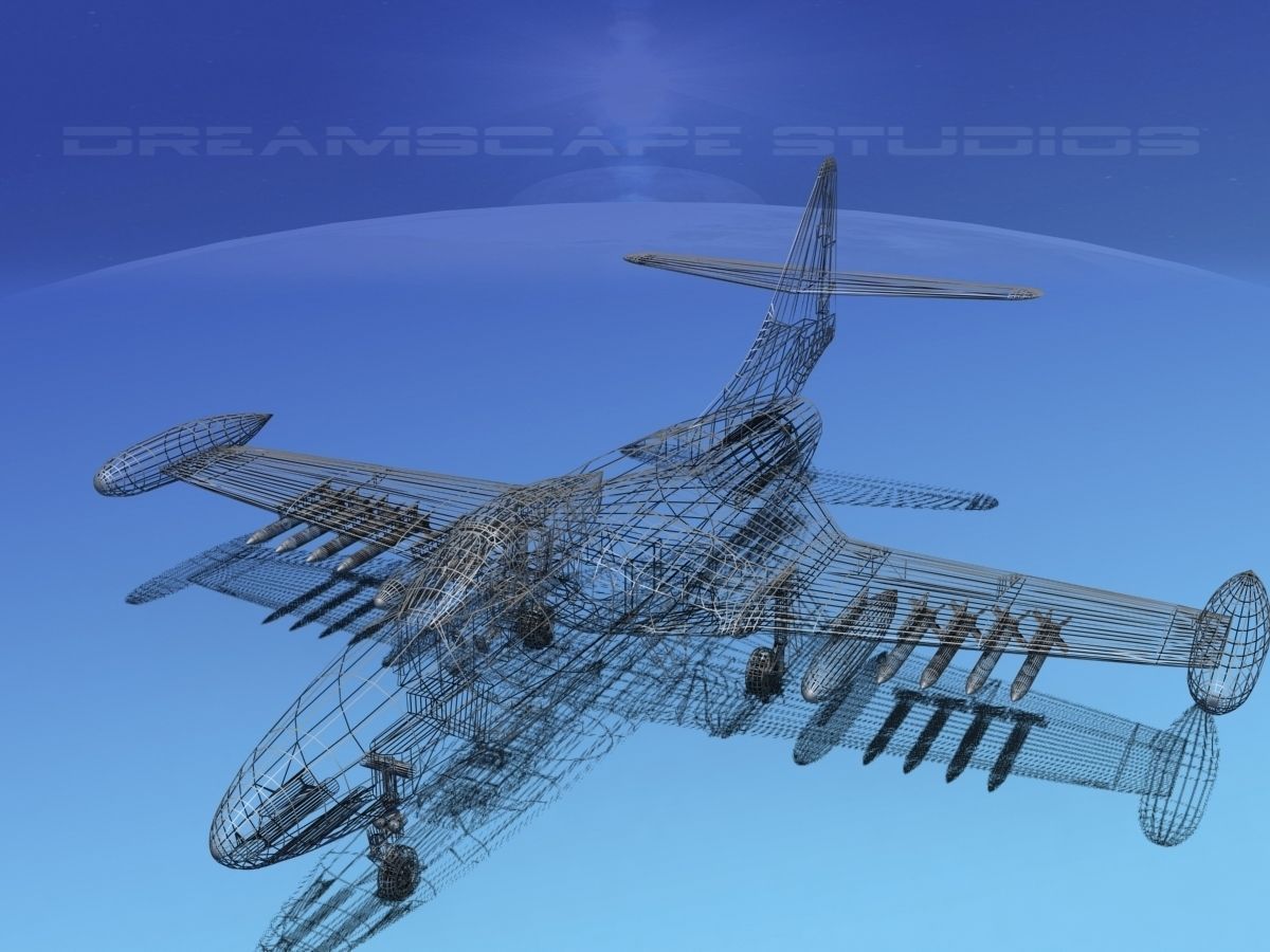 Grumman F9F-5 Panther USMC V02 3D model_13