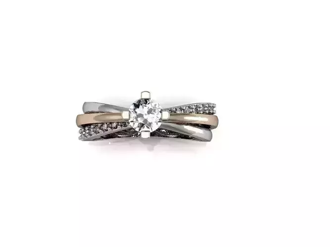 modern diamond two parts ring