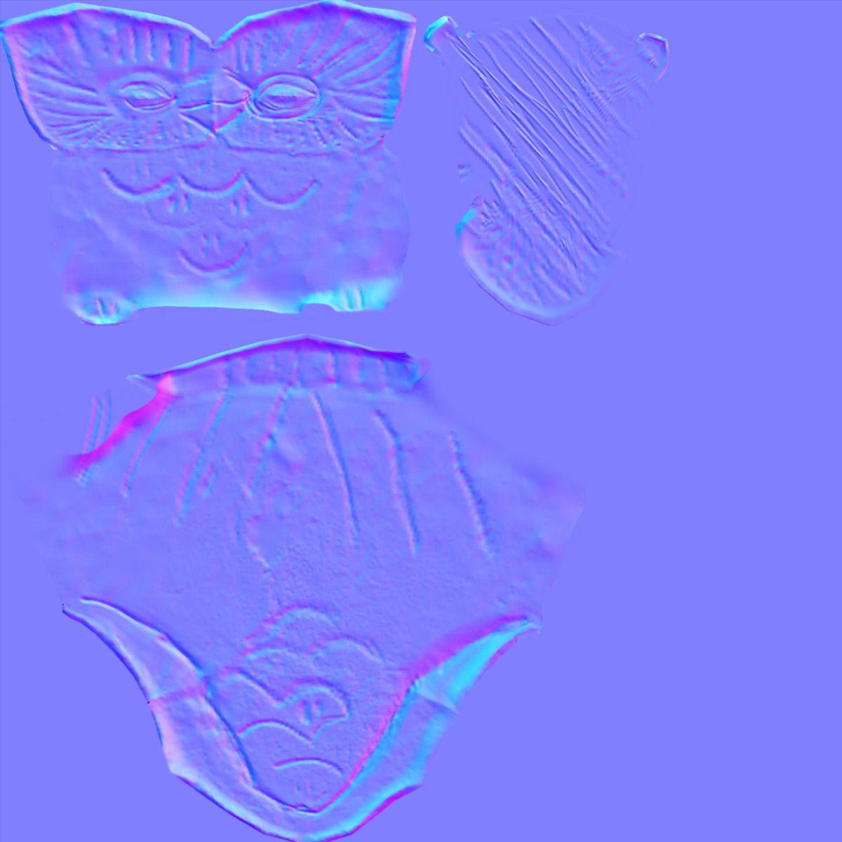 Figurine Owl wood 3D model_13