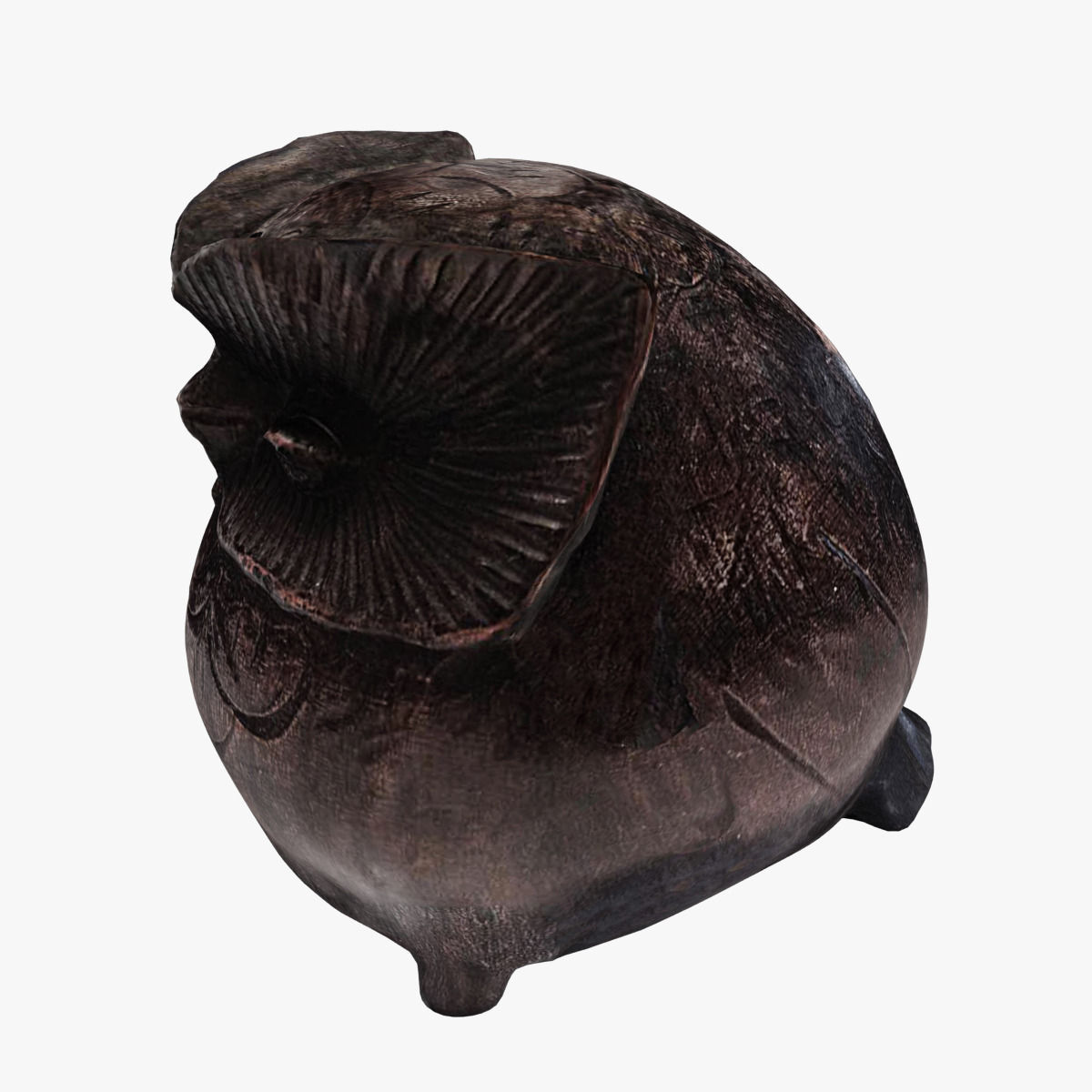 Figurine Owl wood 3D model_3