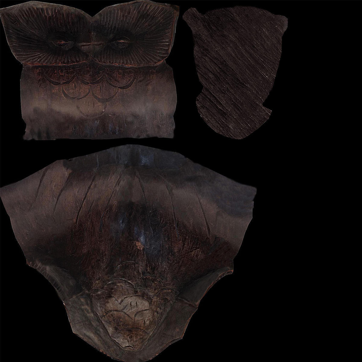 Figurine Owl wood 3D model_11