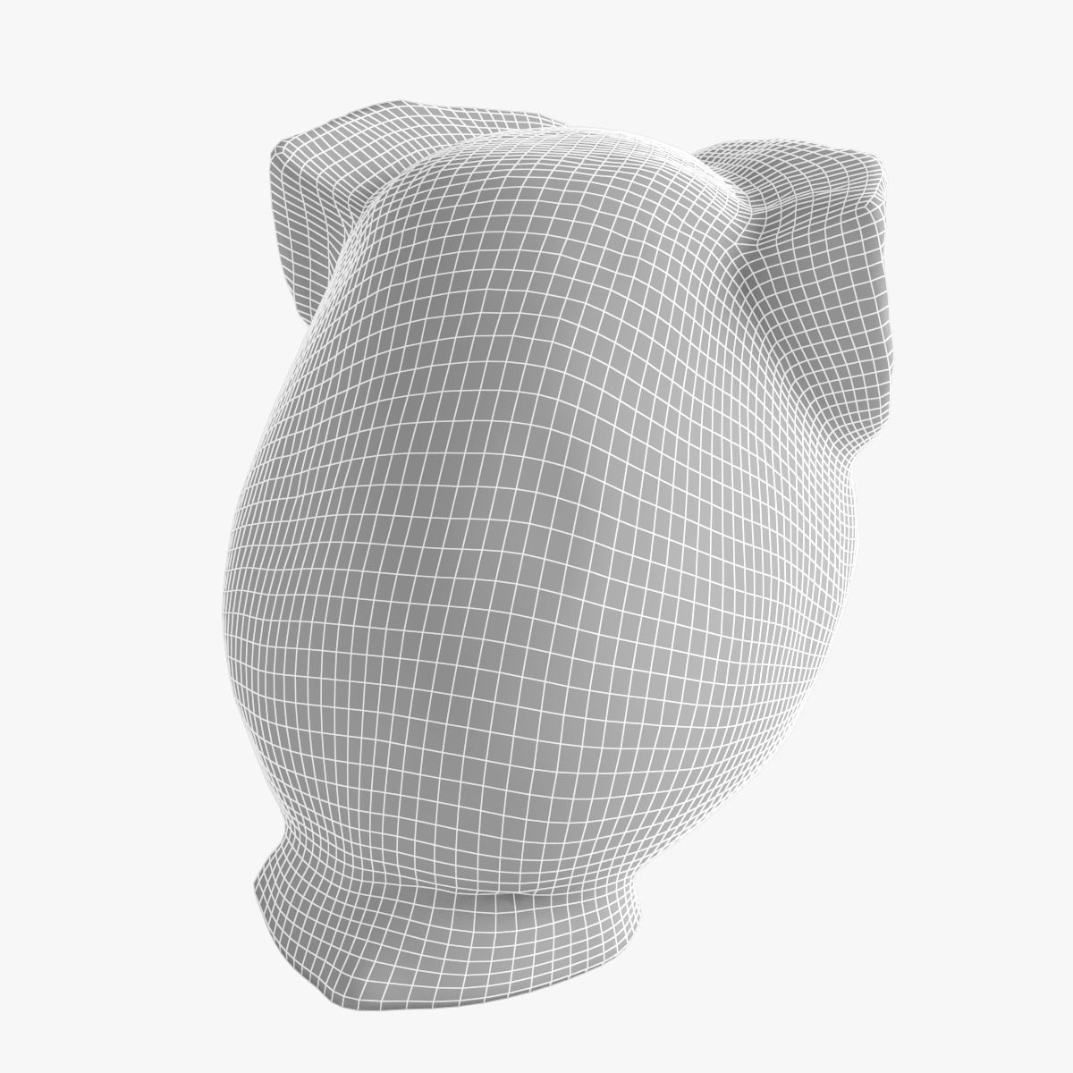 Figurine Owl wood 3D model_6