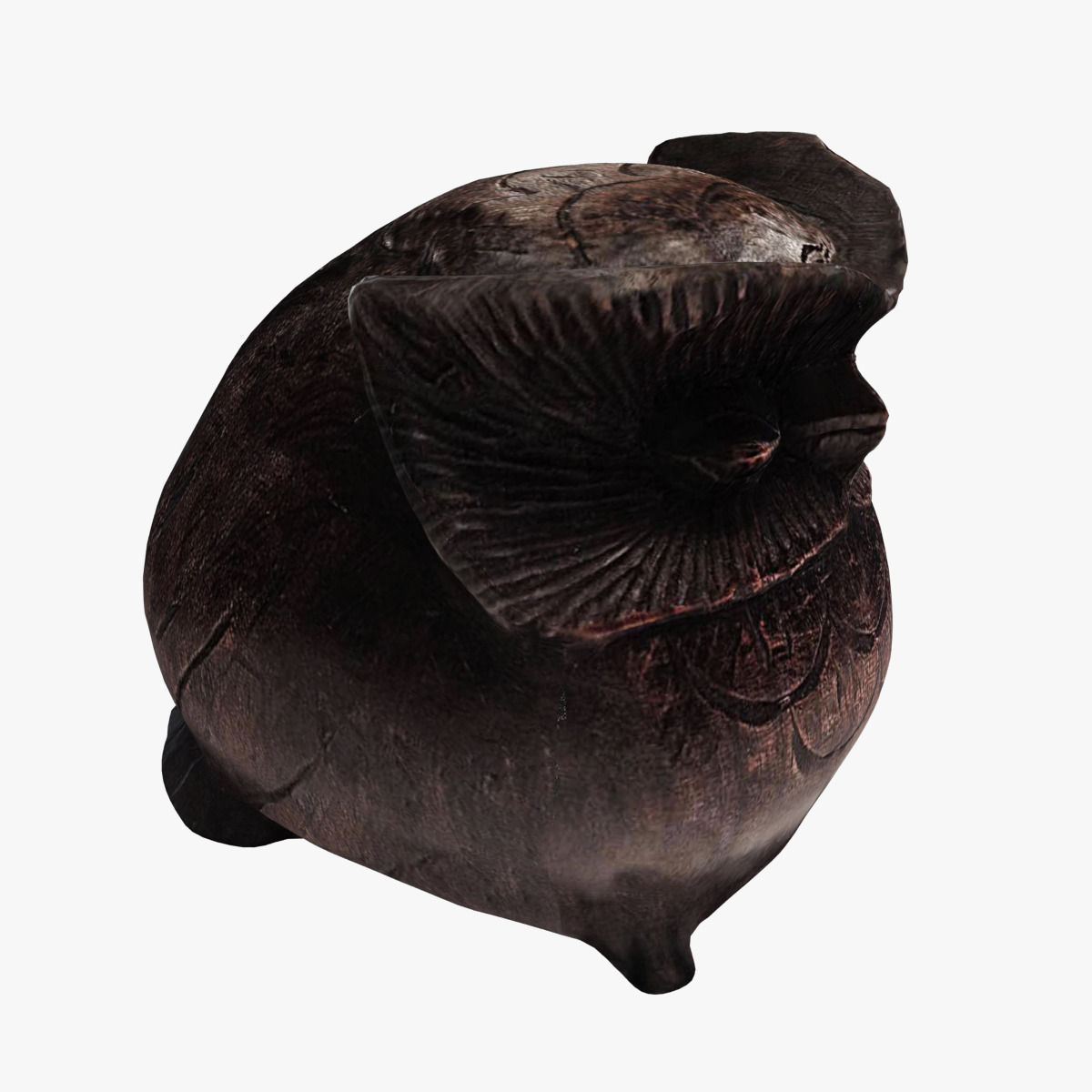 Figurine Owl wood 3D model_5