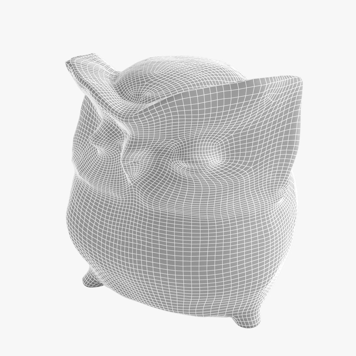 Figurine Owl wood 3D model_9