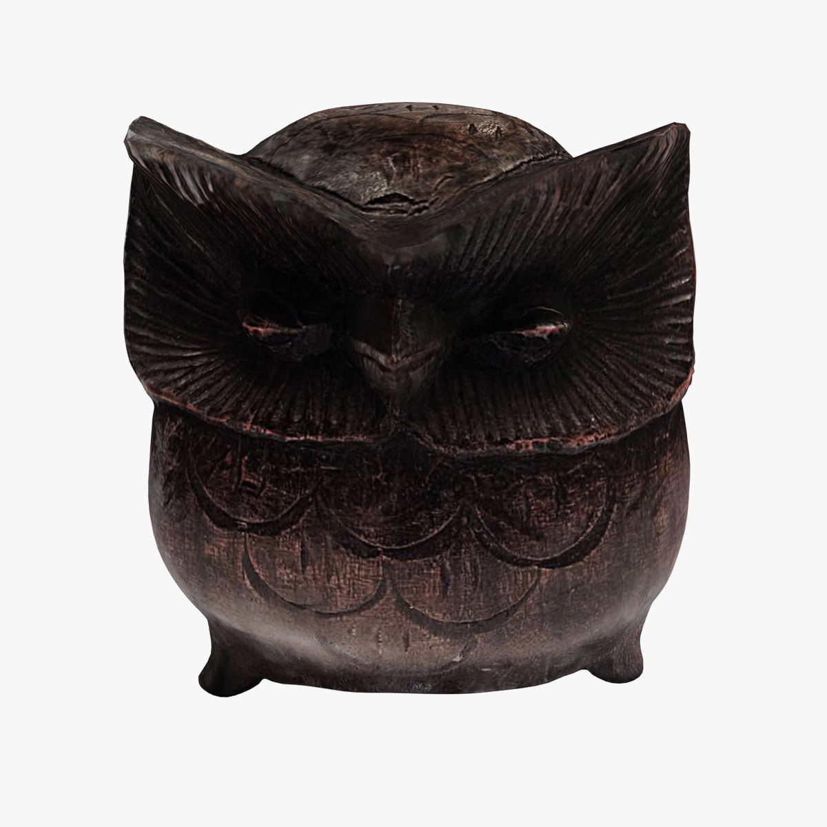 Figurine Owl wood 3D model_4