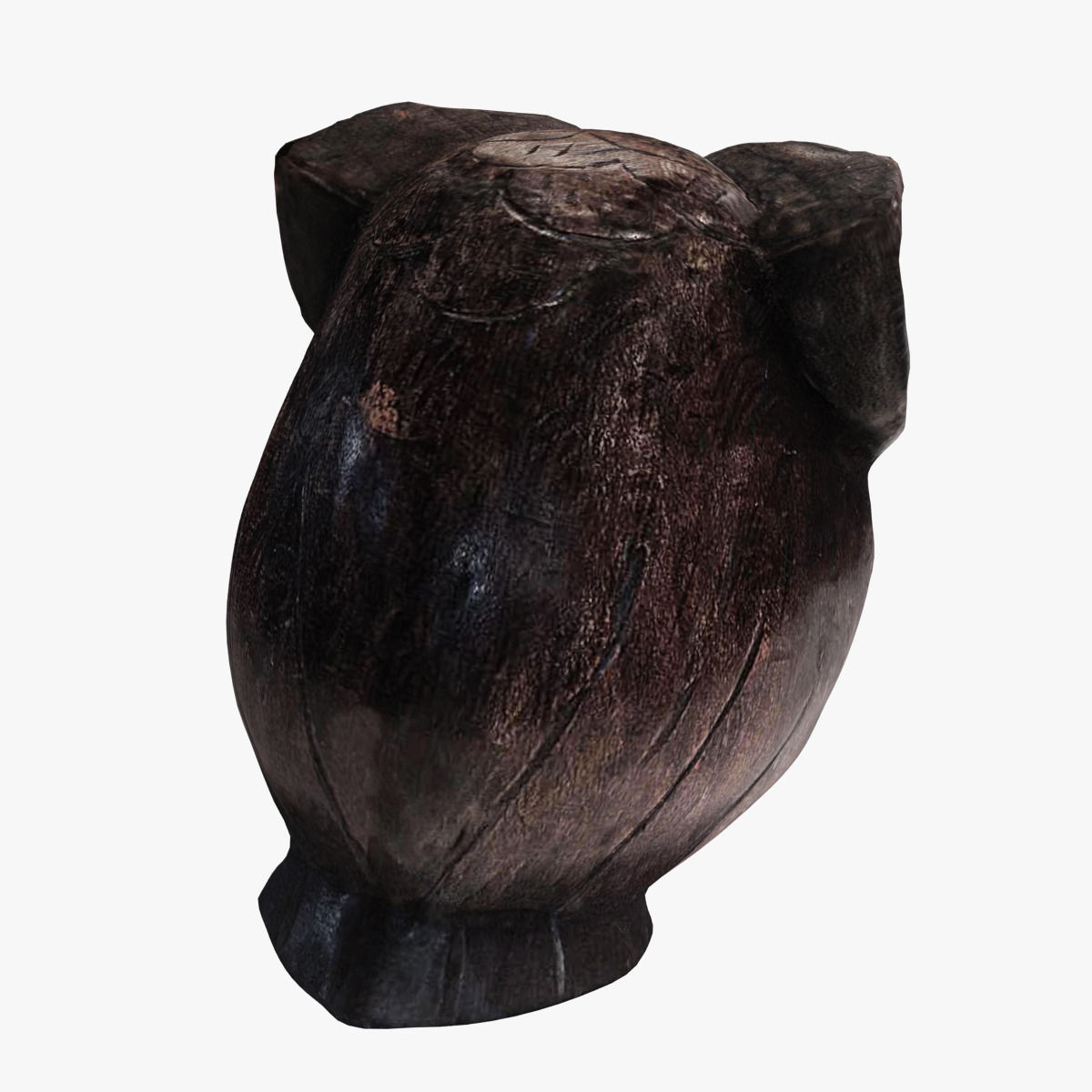 Figurine Owl wood 3D model_1