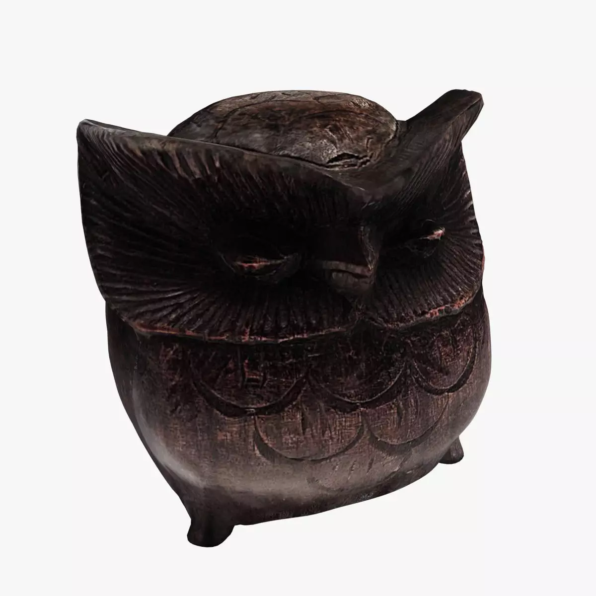 Figurine Owl wood 3D model_0