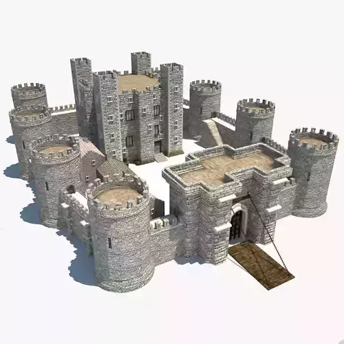 Medieval Castle Low-poly 3D model