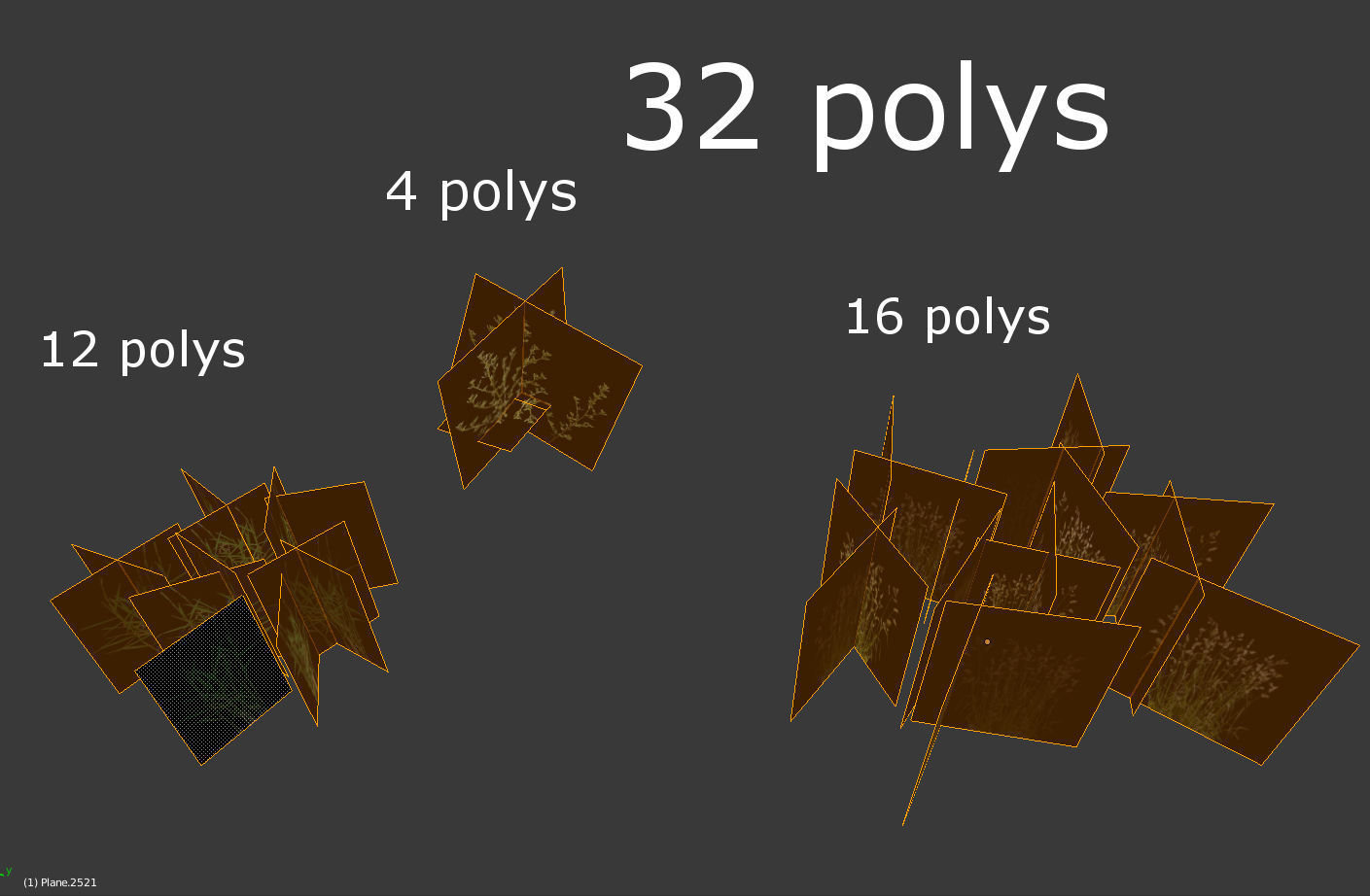 low poly grass pack Low-poly 3D model_5