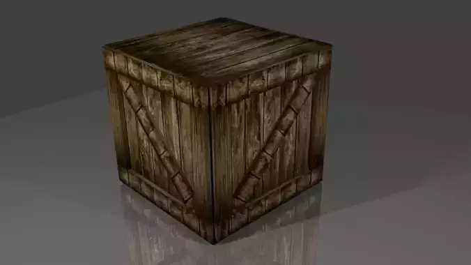 woodd box Low-poly 3D model