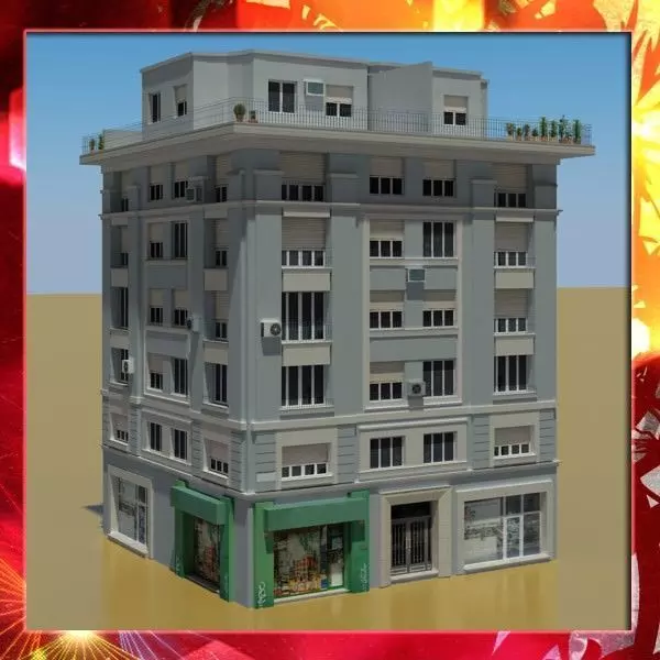 Building with roof 3D model