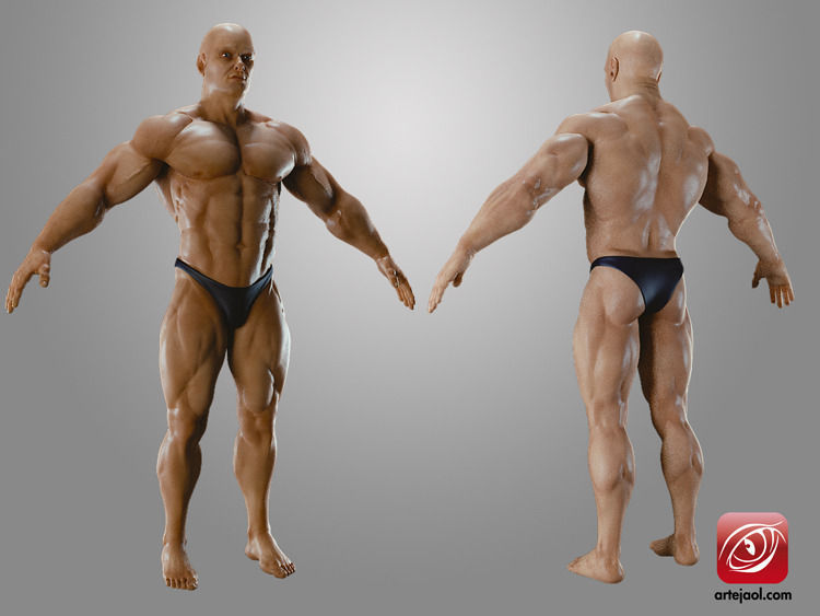 BodybuilderB male bodybuilder 3D model_1