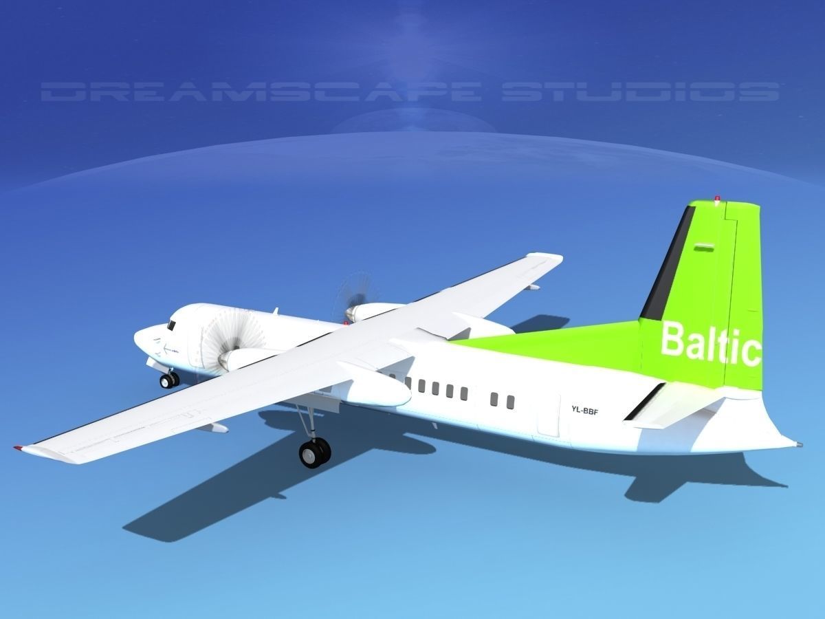 Fokker 50 Air Baltic 3D model_8