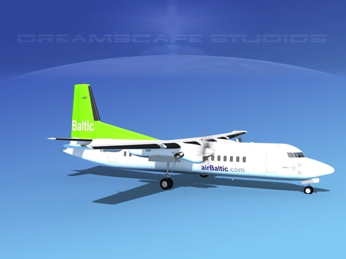 Fokker 50 Air Baltic 3D model_3