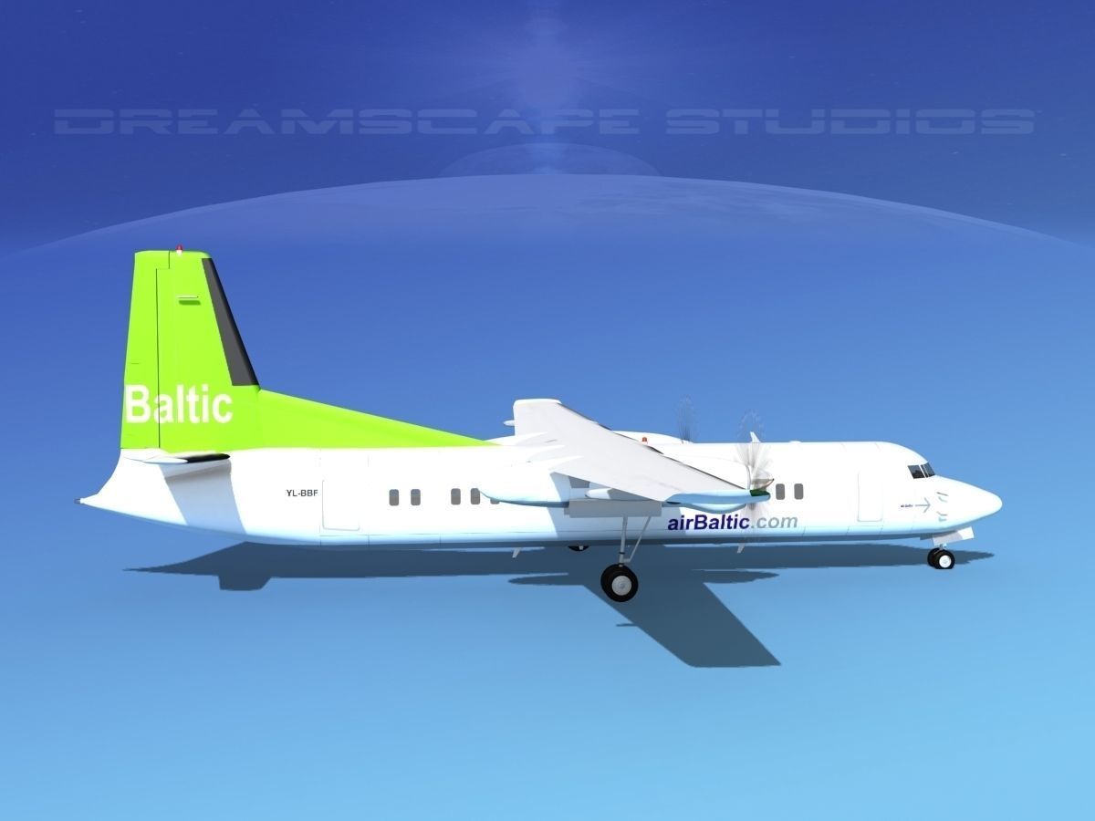 Fokker 50 Air Baltic 3D model_4