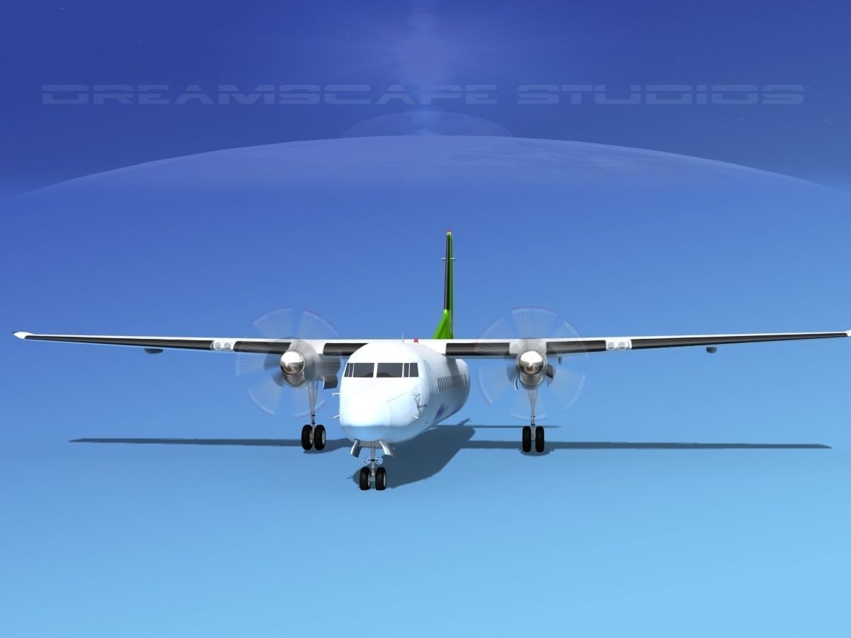Fokker 50 Air Baltic 3D model_1