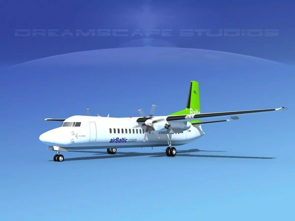 Fokker 50 Air Baltic 3D model_0