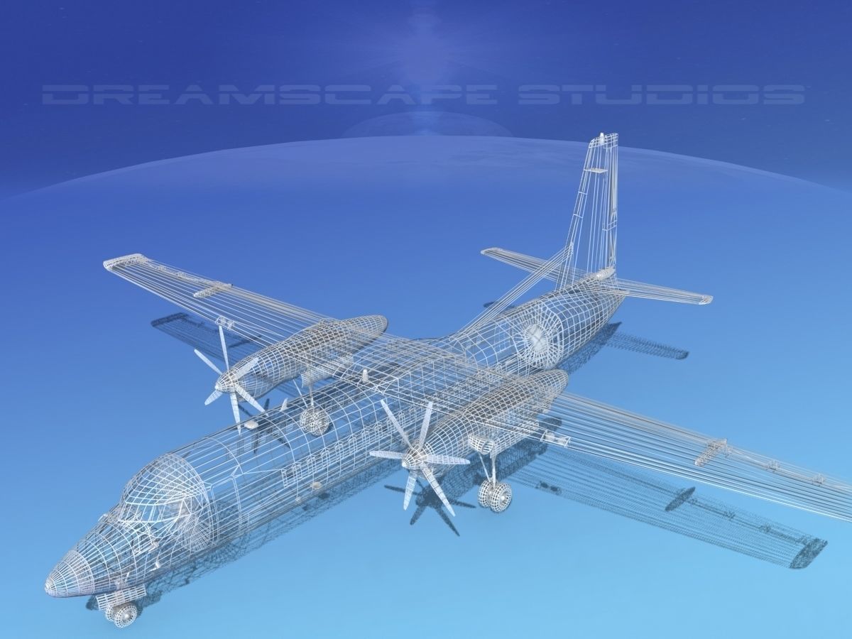 Fokker 50 Air Baltic 3D model_11