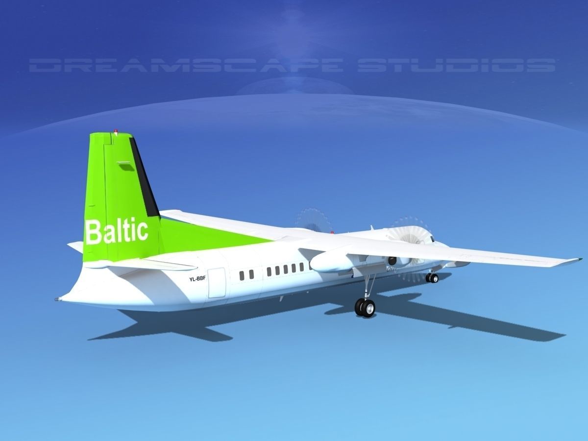 Fokker 50 Air Baltic 3D model_5