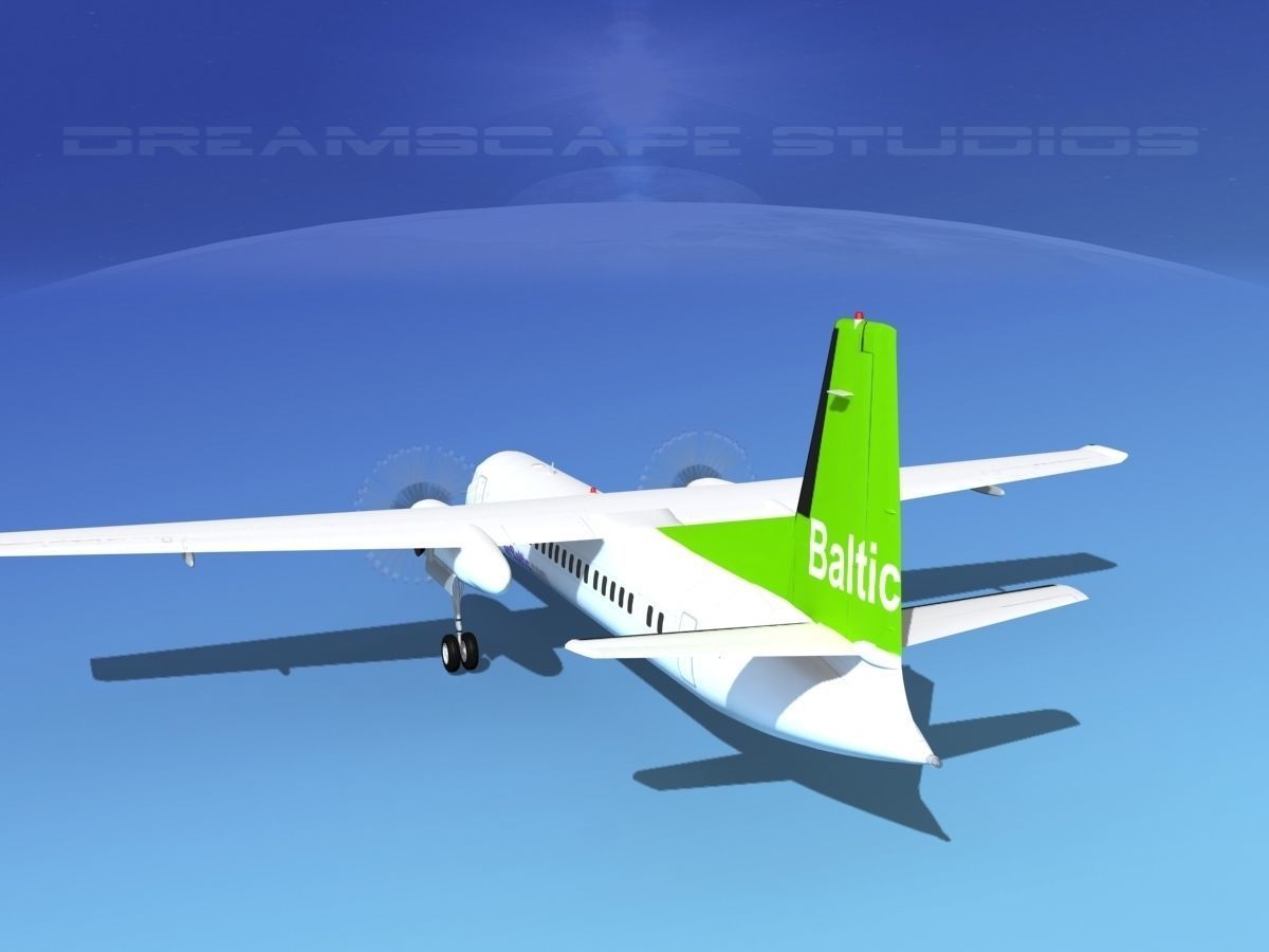 Fokker 50 Air Baltic 3D model_7