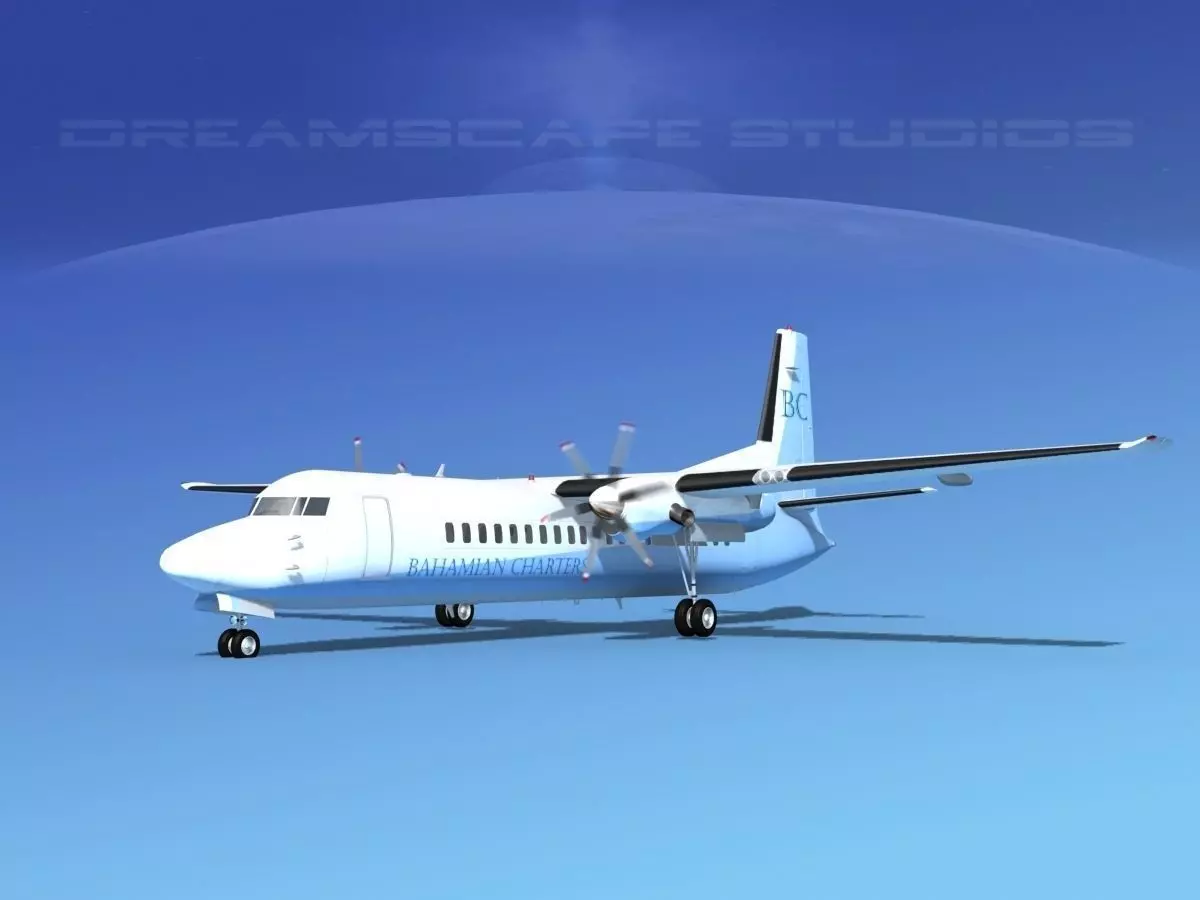 Fokker 50 Bahamian Charters 3D model